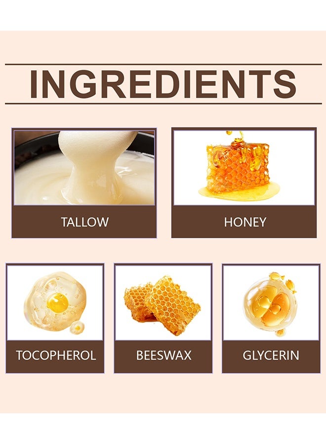 WoodSleep Moisturizing And Caring Cream, Beef Tallow Honey Balm, Beef Tallow For Skin With Beef Tallow, Moisturizer For Face Cracked Hands, Beeswax And Honey, Moisturizing, Caring And AntiAging, Grass Fed Beef Tallow Face Cream, 59G - Image 3